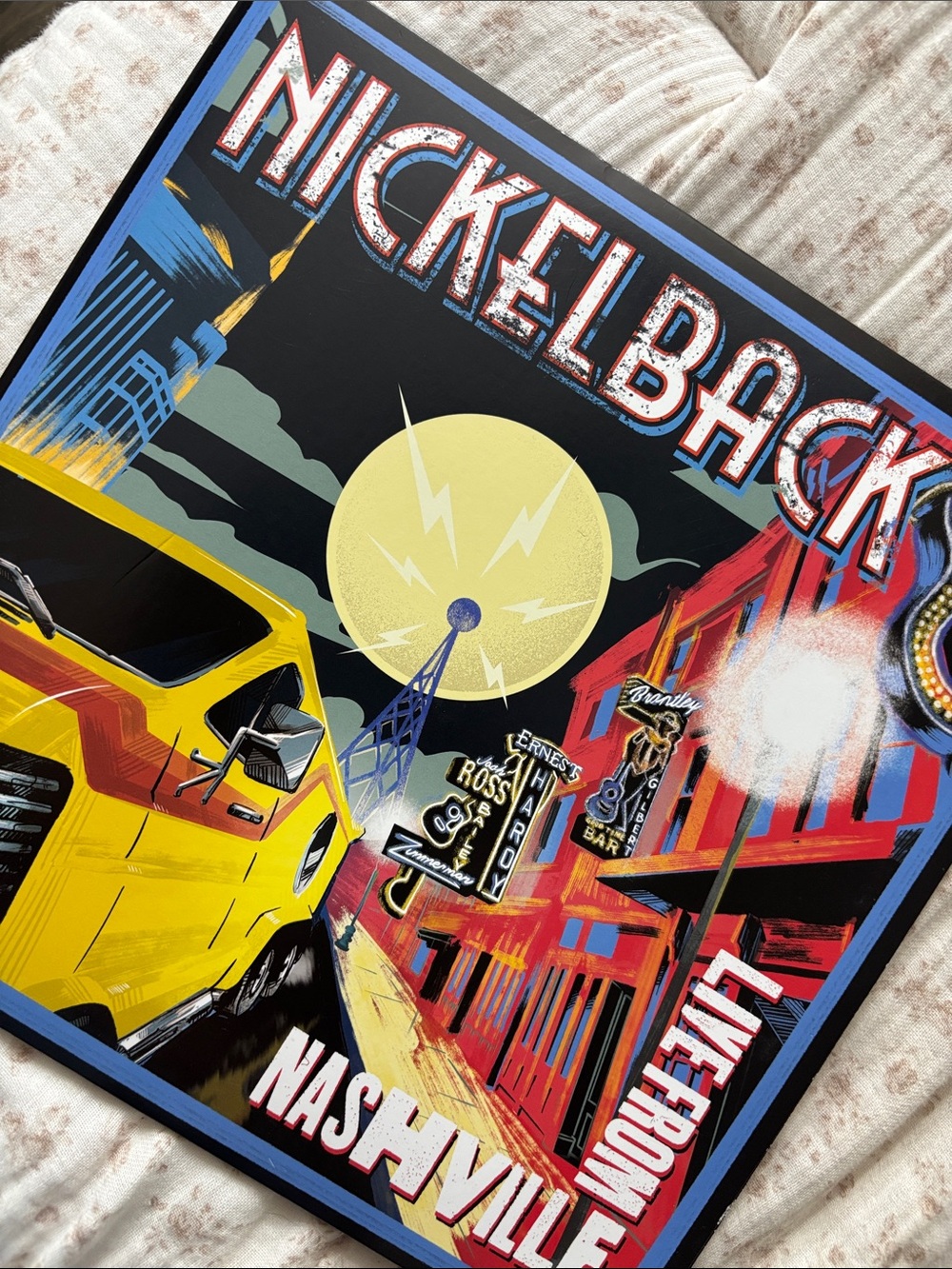 Vinyl From Nashville Wall Art - Yellow & Red Graphic Print